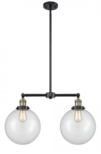 Beacon - 2 Light - 25 inch - Black Antique Brass - Stem Hung - Adjustable Island Light (3442|209-BAB-G202-10)