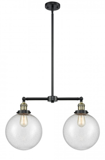 Beacon - 2 Light - 25 inch - Black Antique Brass - Stem Hung - Adjustable Island Light (3442|209-BAB-G204-10-LED)