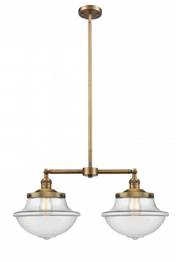 Oxford - 2 Light - 25 inch - Brushed Brass - Stem Hung - Adjustable Island Light (3442|209-BB-G542)