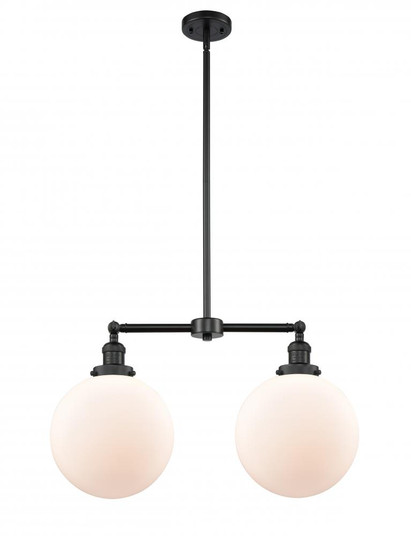Beacon - 2 Light - 25 inch - Matte Black - Stem Hung - Adjustable Island Light (3442|209-BK-G201-10-LED)