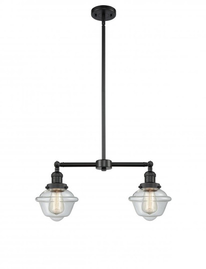 Oxford - 2 Light - 24 inch - Matte Black - Stem Hung - Adjustable Island Light (3442|209-BK-G532-LED)