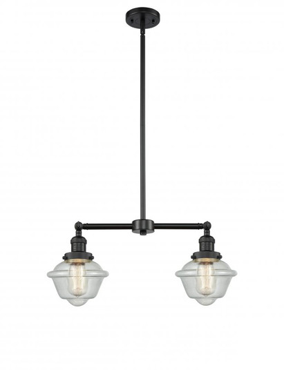 Oxford - 2 Light - 24 inch - Matte Black - Stem Hung - Adjustable Island Light (3442|209-BK-G534-LED)