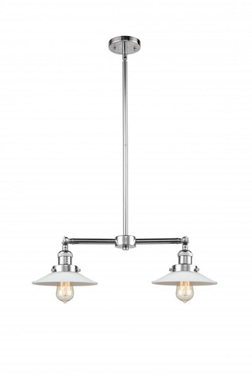 Halophane - 2 Light - 21 inch - Polished Chrome - Stem Hung - Adjustable Island Light (3442|209-PC-G1-LED)