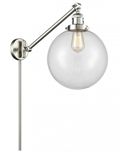 Beacon - 1 Light - 10 inch - Brushed Satin Nickel -Adjustable Swing Arm (3442|237-SN-G202-10)