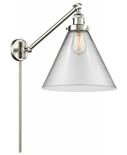 Cone - 1 Light - 12 inch - Brushed Satin Nickel -Adjustable Swing Arm (3442|237-SN-G42-L)
