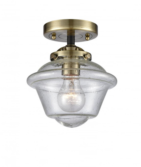 Oxford - 1 Light - 8 inch - Black Antique Brass - Semi-Flush Mount (3442|284-1C-BAB-G534-LED)
