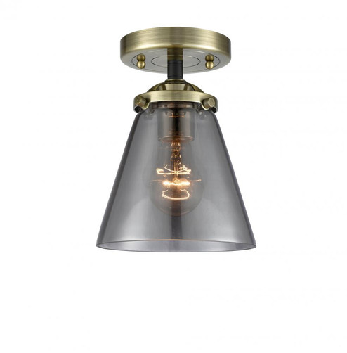 Cone - 1 Light - 6 inch - Black Antique Brass - Semi-Flush Mount (3442|284-1C-BAB-G63-LED)