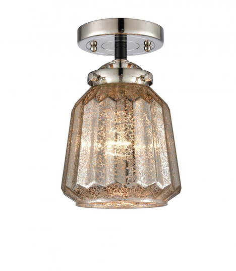 Chatham - 1 Light - 7 inch - Black Polished Nickel - Semi-Flush Mount (3442|284-1C-BPN-G146-LED)
