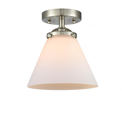 Cone - 1 Light - 8 inch - Brushed Satin Nickel - Semi-Flush Mount (3442|284-1C-SN-G41-LED)
