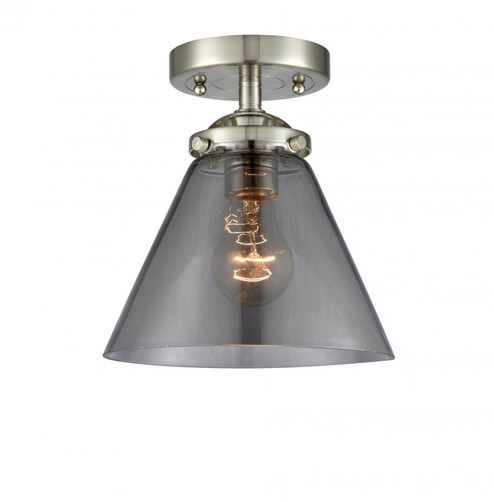 Cone - 1 Light - 8 inch - Brushed Satin Nickel - Semi-Flush Mount (3442|284-1C-SN-G43)