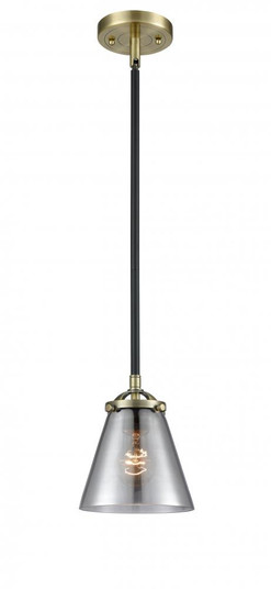 Cone - 1 Light - 6 inch - Black Antique Brass - Stem hung - Mini Pendant (3442|284-1S-BAB-G63-LED)