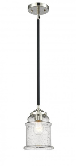 Canton - 1 Light - 6 inch - Black Polished Nickel - Stem hung - Mini Pendant (3442|284-1S-BPN-G184)