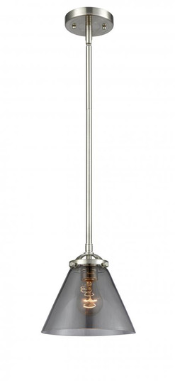 Cone - 1 Light - 8 inch - Brushed Satin Nickel - Stem hung - Mini Pendant (3442|284-1S-SN-G43)