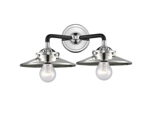 Railroad - 2 Light - 16 inch - Black Polished Nickel - Bath Vanity Light (3442|284-2W-BPN-M1-PN)