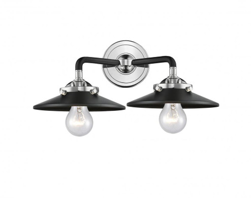 Railroad - 2 Light - 16 inch - Black Polished Nickel - Bath Vanity Light (3442|284-2W-BPN-M6-BK-LED)