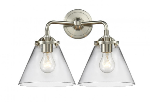Cone - 2 Light - 16 inch - Brushed Satin Nickel - Bath Vanity Light (3442|284-2W-SN-G42-LED)