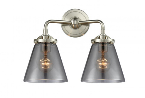 Cone - 2 Light - 14 inch - Brushed Satin Nickel - Bath Vanity Light (3442|284-2W-SN-G63-LED)
