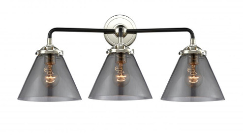 Cone - 3 Light - 26 inch - Black Polished Nickel - Bath Vanity Light (3442|284-3W-BPN-G43-LED)