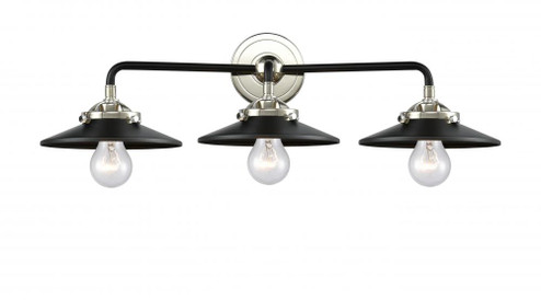 Railroad - 3 Light - 26 inch - Black Polished Nickel - Bath Vanity Light (3442|284-3W-BPN-M6-BK)