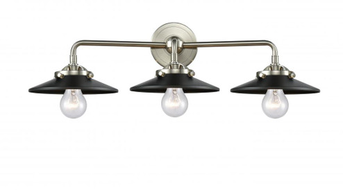 Railroad - 3 Light - 26 inch - Brushed Satin Nickel - Bath Vanity Light (3442|284-3W-SN-M6-BK-LED)