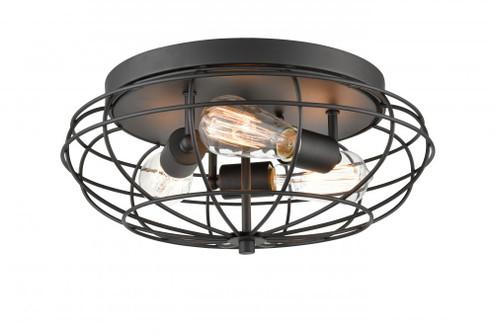 Providence - 3 Light - 15 inch - Matte Black - Flush Mount (3442|510-3C-BK-LED)