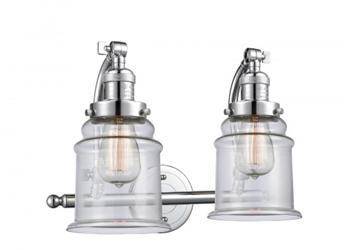 Canton - 2 Light - 18 inch - Polished Chrome - Adjustable Bath Vanity Light (3442|515-2W-PC-G182-LED)