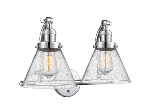 Cone - 2 Light - 18 inch - Polished Chrome - Adjustable Bath Vanity Light (3442|515-2W-PC-G44-LED)