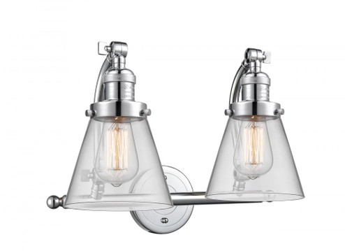 Cone - 2 Light - 18 inch - Polished Chrome - Adjustable Bath Vanity Light (3442|515-2W-PC-G62-LED)