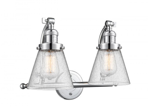 Cone - 2 Light - 18 inch - Polished Chrome - Adjustable Bath Vanity Light (3442|515-2W-PC-G64-LED)