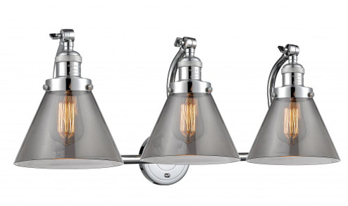 Cone - 3 Light - 28 inch - Polished Chrome - Adjustable Bath Vanity Light (3442|515-3W-PC-G43)