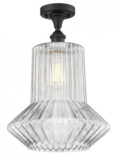 Springwater - 1 Light - 12 inch - Matte Black - Semi-Flush Mount (3442|516-1C-BK-G212-LED)