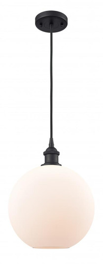 Athens - 1 Light - 10 inch - Matte Black - Cord hung - Mini Pendant (3442|516-1P-BK-G121-10)