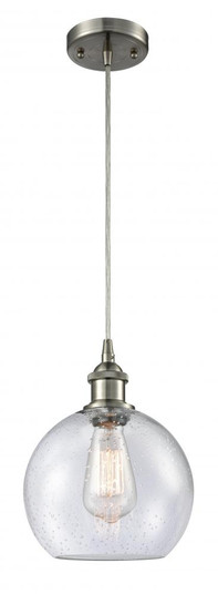 Athens - 1 Light - 8 inch - Brushed Satin Nickel - Cord hung - Mini Pendant (3442|516-1P-SN-G124)