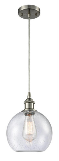 Athens - 1 Light - 8 inch - Brushed Satin Nickel - Cord hung - Mini Pendant (3442|516-1P-SN-G124-LED)