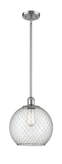 Farmhouse Chicken Wire - 1 Light - 10 inch - Polished Chrome - Mini Pendant (3442|516-1S-PC-G122-10CSN-LED)