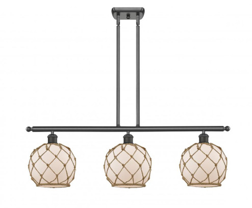 Farmhouse Rope - 3 Light - 36 inch - Oil Rubbed Bronze - Cord hung - Island Light (3442|516-3I-OB-G121-8RB-LED)