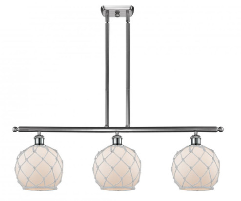 Farmhouse Rope - 3 Light - 36 inch - Brushed Satin Nickel - Cord hung - Island Light (3442|516-3I-SN-G121-8RW)