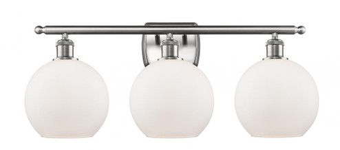 Athens - 3 Light - 28 inch - Brushed Satin Nickel - Bath Vanity Light (3442|516-3W-SN-G121)