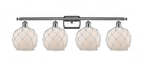 Farmhouse Rope - 4 Light - 38 inch - Polished Chrome - Bath Vanity Light (3442|516-4W-PC-G121-8RW)