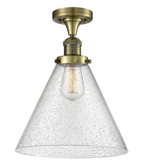 Cone - 1 Light - 12 inch - Antique Brass - Semi-Flush Mount (3442|517-1CH-AB-G44-L)