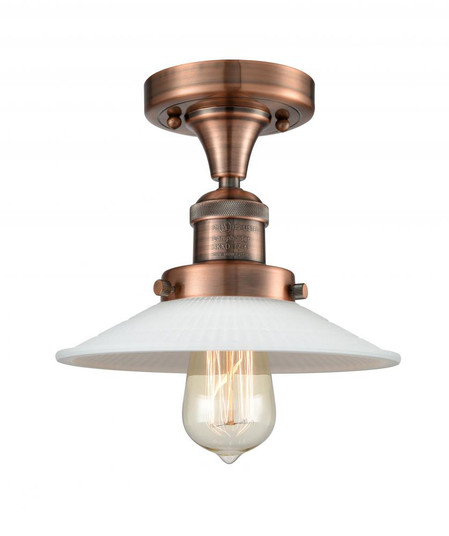 Halophane - 1 Light - 9 inch - Antique Copper - Semi-Flush Mount (3442|517-1CH-AC-G1-LED)