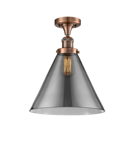 Cone - 1 Light - 12 inch - Antique Copper - Semi-Flush Mount (3442|517-1CH-AC-G43-L)