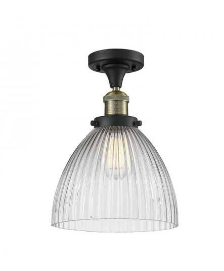 Seneca Falls - 1 Light - 10 inch - Black Antique Brass - Semi-Flush Mount (3442|517-1CH-BAB-G222-LED)