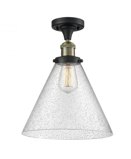 Cone - 1 Light - 12 inch - Black Antique Brass - Semi-Flush Mount (3442|517-1CH-BAB-G44-L-LED)