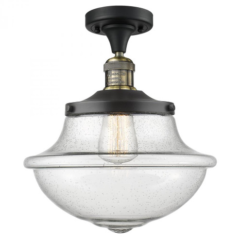 Oxford - 1 Light - 12 inch - Black Antique Brass - Semi-Flush Mount (3442|517-1CH-BAB-G544-LED)