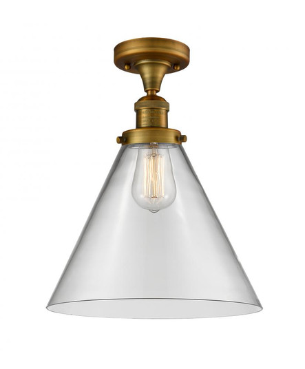 Cone - 1 Light - 12 inch - Brushed Brass - Semi-Flush Mount (3442|517-1CH-BB-G42-L-LED)