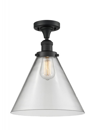 Cone - 1 Light - 12 inch - Matte Black - Semi-Flush Mount (3442|517-1CH-BK-G42-L)