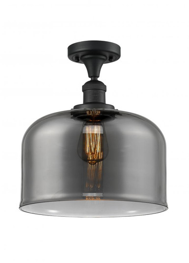 Bell - 1 Light - 12 inch - Matte Black - Semi-Flush Mount (3442|517-1CH-BK-G73-L-LED)