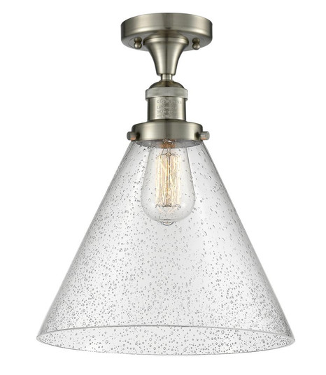 Cone - 1 Light - 12 inch - Brushed Satin Nickel - Semi-Flush Mount (3442|517-1CH-SN-G44-L)