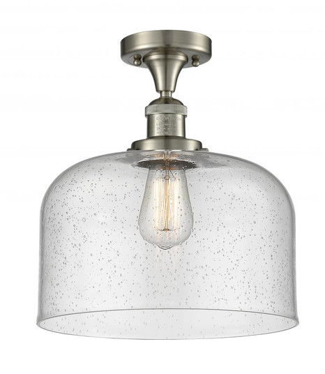 Bell - 1 Light - 12 inch - Brushed Satin Nickel - Semi-Flush Mount (3442|517-1CH-SN-G74-L-LED)